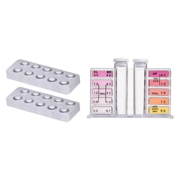 Bassein Tester Komplekt PH Väärtus/DPD1 Kloori 100 Katse Tabletid PH ja Kloori Vee-Testi Komplekt Kruvideta Komplekt, Parem