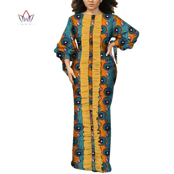 Bintarealwax Aafrika-Kleidid-for-Naiste-Pluss-Suurus Dashiki Puuvill Vaha Traditsioonilise Aafrika Riided 7XL Kaua Pool Kleit WY9217