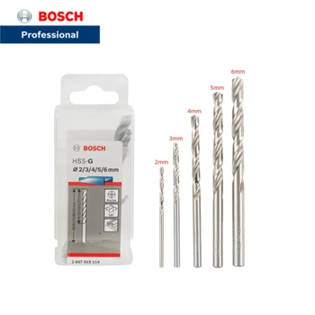 BOSCH Drill Bits 5 HSS-G Twist Sirge Twist Puuriterad kiirlõiketerasest Puidu Metalli Puurimine 2/3/4/5/6 mm Puuriterad DIN 338