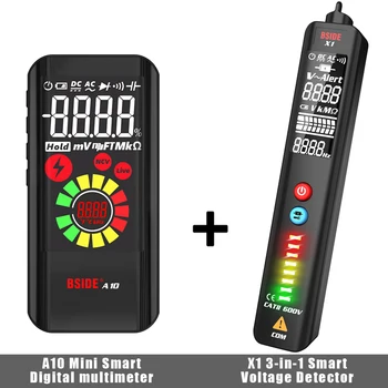 BSIDE Digitaalne Multimeeter Color LCD Laetav Tasku Smart Voltmeeter Kondensaator, Diood Oomi Hertz Duty Cycle Tester Pinge