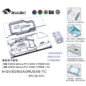Bykski N-GV3090AORUSXE-TC kahe Aktiivse Jahutusega GPU Backplate Block GiGabyte AORUS RTX3080 3090 XTREME,Topelt VGA Vesi Jahedam