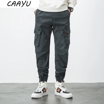 CAAYU Cargo Püksid Meestele 2022 HipHop Joggers Püksid Multi-Tasku Ülepaisutatud Mees Sweatpants Streetwear Sinine Vabaaja Tunked Meeste Püksid