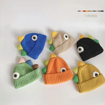 Cartoon Dinosaurus Imiku Väikelapse Beebi Müts Ühise Põllumajanduspoliitika Korea Versiooni Kootud Mütsid Poistele Tüdrukute Beanies Hoida Soojas Lapsed Tarvikud Mütsid