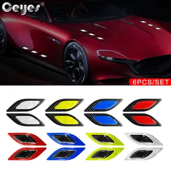 Ceyes 3D Carbon Fiber Auto Peegeldav Saba Kokkupõrke-Ribad Ohutus Hoiatus Lindi Turvaline Helkur Kleebised Decor Kaitseraua Ribad