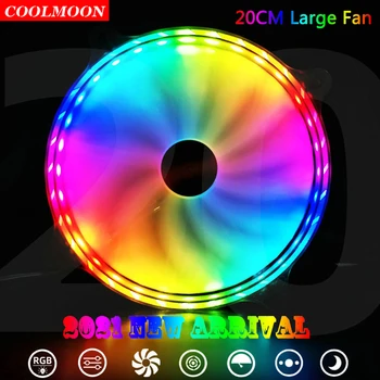 Coolmoon 200 mm Case Fan Jahutus Cooler Fänn 6PIN RGB LED Fännid Toetavad Kaugjuhtimispult Arvuti Heatsink DIY PC Tarvikud