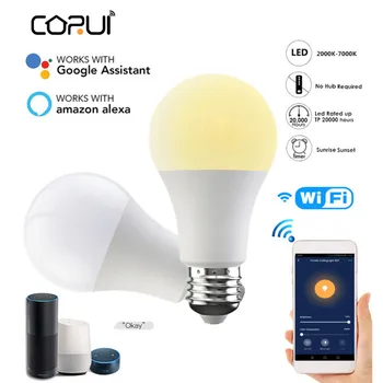 Corui Smart Pirn Wifi Lamp Smart Elu Dimm Lamp 15W Külm, Soe Lamp hääljuhtimine Tööd Alexa Google Kodu