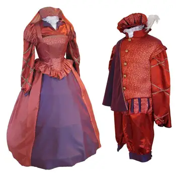 Cosplaydiy Tudor Elizabethan Cosplay Kostüüm Täiskasvanud Meeste Ülikond Varjatud Daamid Tudor Elizabethan Keskaja Headdress Kleit L320