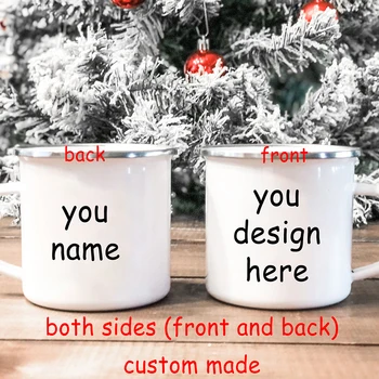 Custom Made mõlemalt poolt (ees ja Taga) Emailiga kohvitass, Firma Logo Loominguline Disain Nimi Tassi Aastapäeva Puhkus Kingitused