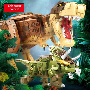 Dinosaurus ehitusplokk assamblee mänguasi Türannosaurus Rex Stegosaurus mudeli kokkupanekuks raske hiiglaslik puzzle poiss mänguasi