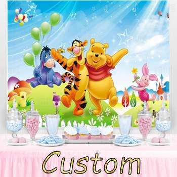 Disney Karupoeg Puhh Ja Karu Tigger Põrsas Eeyore Cute Cartoon Background Lapse Sünnipäeva Teema Paigutuse Pere Stuudio Taustaks