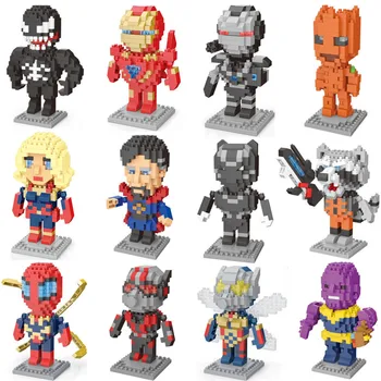 Disney Tellised Koomiks Anime Imesid Avengers Superkangelane Ironman Spiderman Arvandmed Mänguasjad DIY ehitusplokid Chlidren Sünnipäeva Kingitus