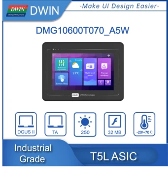 DWIN 7 Tolline LCD Moodul 1024*600 Tööstus-Arduino HMI puutepaneel Koos Koorega IPS Smart Screen UART TFT-Ekraan DMG10600T070_A5W