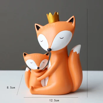 Ema ja Lapse Fox Kaunistused Loomade Vaik Figuriin Armastus, Käsitöö, Pulmad Voodipesu Kodu Kaunistamiseks Art Decor Sünnipäeva Paarid kingitused