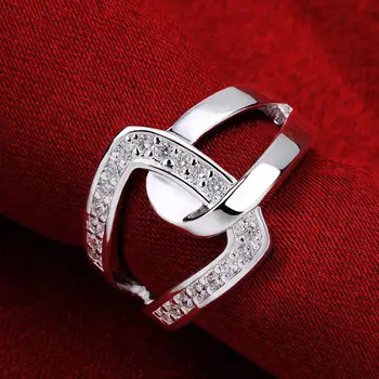 Eripakkumine 925 Sterling Hõbe kristall teemant sõrmus Naiste mood võlusid Pool pulm tarvikud disainer ehted kingitused