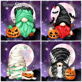 EverShine Diamond Maali Halloween 5D DIY Pilt Kive Tikandid Cartoon ristpistes Mosaiik Kuu Decor Kingitus