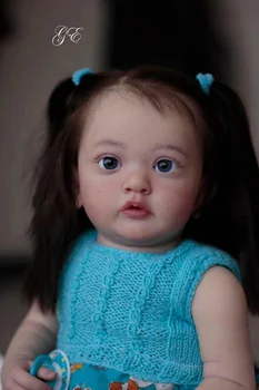 FBBD 55CM Uuestisündinud Baby Doll Ayana Käsi-Juured on Mustad Pikad Juuksed, Armas Nägu Kleit Kvaliteetsed Mänguasjad Tüdruk