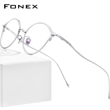FONEX Puhas Titaan Klaasid Raami Naiste Retro Cat Eye Retsepti Prillid 2021 Uus Cateye Lühinägevus Optilised Prillid F85657