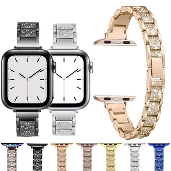 Fran-b15x uus mudel sobib Apple watch Band 4 3 SE 6 5 Kolme-bead teemant naastrehvid roostevabast terasest metallist rihm