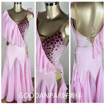 GOODANPAR Tantsusaal Tantsu Kleit Ameerika Sile Naised, Tüdrukud Konkurentsi Kostüüm Lycra Valss Etapp roosa