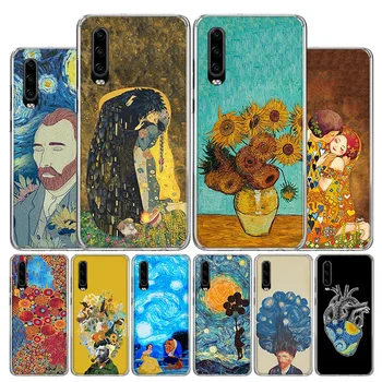 Gustav Klimt Suudlus Van Gogh Starry Night Star Telefon Puhul Huawei P30 Lite P40 P20 Pro 10 P50 Mate 40 30 20 10 Art Kohandatud