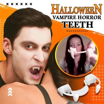 Halloween Teenetemärgi Vampiir Hambad Ülestõstetav Zombie Hammaste Ohutust, Pehmest Silikoonist Vampire Fangs Õudus Verine Cosplay Isiku Rekvisiidid