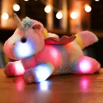 Helendav värviline Ükssarvik LED Valgus -, Plüüš-Padi Padi Kids Mänguasi topis Nukk Sünnipäeva Navidad Kingitus Lapse Tüdruk