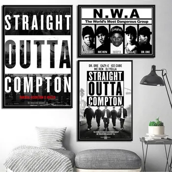 Hip-Hop Rap Muusika Täht N. W. Straight Outta Compton Pildi Art Home Decor Toas Elab Wall Decor Kvaliteedi Lõuend Maali Poster