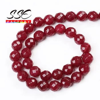 Hulgi-Lihvitud Punane Jades Beads Natural Stone Beads 15