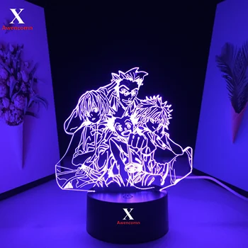 Hunter X Hunter Anime, Joonis Meeskond 3D LED Night Light Lapse Magamistuba Decor Sünnipäeva Kingitus Lamp Manga Akrüül Tuba Tabel Valgus