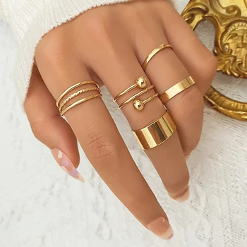 IFMIA 2022 Trend Kulla Värvi Naiste Rõngad Boho Metallist sõrmustes Komplekti Naistele Femme Ehted Lepinguosalise Kingitused