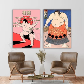 Jaapani Sumo Maadlus Maadlejate Plakatid ja Pildid Jaapani Stiilis Lõuend Maalid Seina Pilte elutuba Home Decor