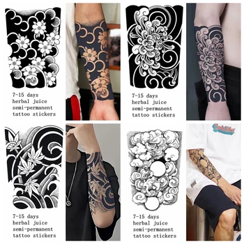 Jaapani Traditsiooniline Poole Käe Taimsete Mahla Ajutine Tätoveering Kleebised Sakura Lehed Püsivad Kunsti Võltsitud Tattoo Mehed Naised Faux Tatouage