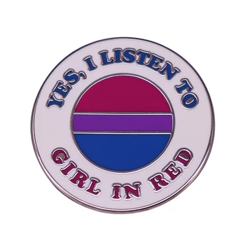 Jah ma Kuulan Tüdruk Red pin-Bi-Power LGBT Pride pääsme ma Tahan Olla Su Tüdruk meem