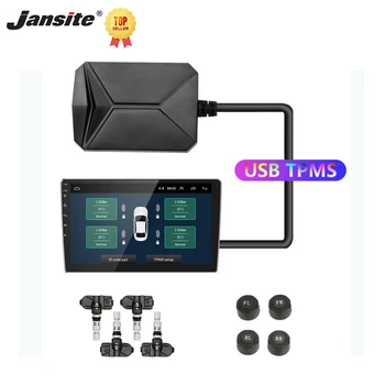 Jansite USB-Android TPMS rehvirõhu Jälgimise Süsteem Ekraan Android Auto DVD-R Multimeedia Mängija 4 andurid
