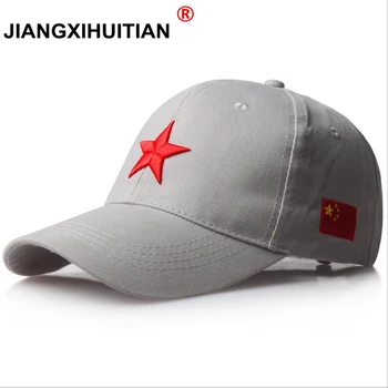 jiangxihuiyian Marki 2018 Hot 100% puuvill red star baseball cap pentagramm tikandid vaba aja veetmise müts 3color 1tk brand new saabuvad