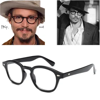 Johnny Depp Prillid Meestele Vaatemängu Raami Lemtosh Stiilis Prillid Läbipaistev Objektiivi Brändi Disainer Arvuti Mees Ringi Vintage