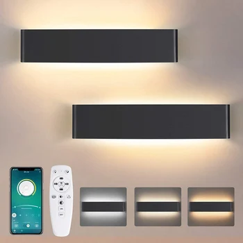 Kaasaegne LED seinavalgusti 2,4 G Smart APP puldiga Tricolor Dimm Ristküliku Led Seina Lamp 6W 12W 18W Kodu AC220V