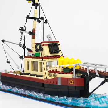 Kalapüügi Paat Pirate Ship Building Blocks Idee Hai Vrakk Mudel Allveelaeva Sõjalise series-laevade pommitamine Tellised Mänguasjad Lapsele Kingitusi
