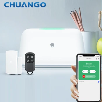 Kallis Chuango Smart OV-300 WiFi Alarm Süsteem Smart Home signalisatsiooni Süsteem koos Suitsu/Gaasi/PIR Anduri