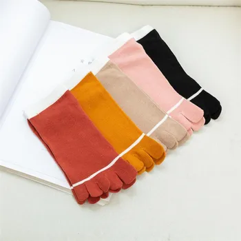 Kawaii Naiste 5 Sõrme Lühikesed Sokid 5 Paari/Set Kevad Suvi Sügis Fashion Armas Naine Daamid Triibuline Puuvillane Lühikesed Sokid