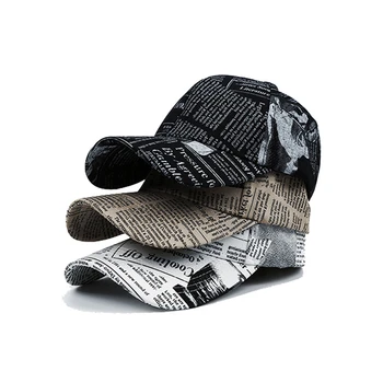 Kevad-Sügis Fashion Retro Puuvill Ajaleht Baseball Cap Unisex Briti Stiilis Väljas Snapback Müts Vana Kooli Bq175