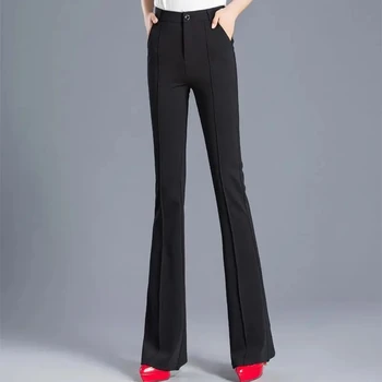 Kevad-Sügis Põletatud Püksid Naiste Kõrge Kvaliteediga Tahke Ülikond Püksid Daamid Office Ol Pikad Püksid korea Nupud Püksid S-3xl
