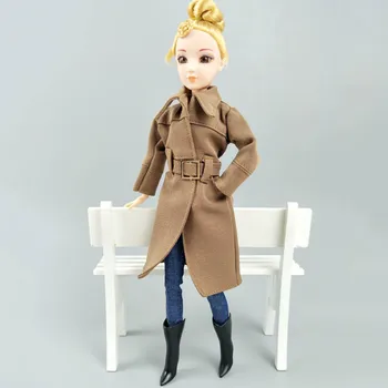 Khaki Office Lady Kõrge Mood Mantel Barbie Mannekeeni Riided & Jalanõud Trenchcoat Varustus Barbie 1/6 BJD Nukud, Aksessuaarid