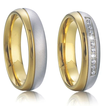 klassikaline väljavalitu alliansi kulla värvi paar pulm rõngad seatud abielu aastapäeva lubadus rõngas meeste ja naiste