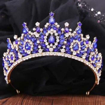 KMVEXO 2023 Uus Barokk Luksus Kuninganna Crystal Crown Pruudi Tiara Pulmad Naiste Printsess Headpiece Pool Juuksed Ehted Tarvikud