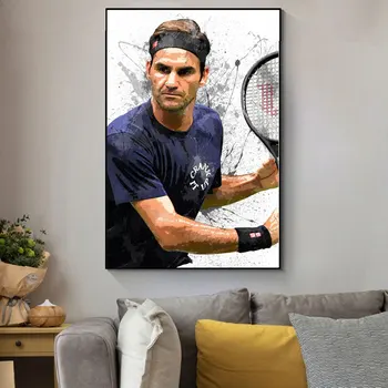 Kuulus tennisist Roger Federer Plakat ja Pildid Seina Lõuend Portree Maali Sport Art Cuadro eest elutuba Home Decor