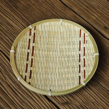 Käsitöö Jutustama Bambusest Sõela Parv Ring Kühvli DIY Dekoratiivne Puu-Leiva Korv 4 Kujundada Köök Ladustamiseks Salve Korraldaja