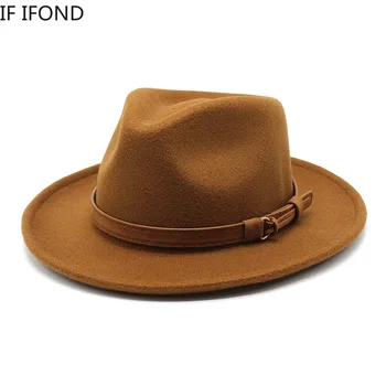 Kõrge Kvaliteediga Vill Tunda Fedoras Mütsid Täiskasvanud Meeste Mood Huopahattu Ühise Põllumajanduspoliitika Sügis-Talve Ametlik Jazz Kleit Müts