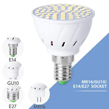 LED spot lamp Pirn 220V 110V 230V E27 GU10 MR16 Tähelepanu keskpunktis SMD2835 48/60/80 Led spot valgus köök home decor valgustus