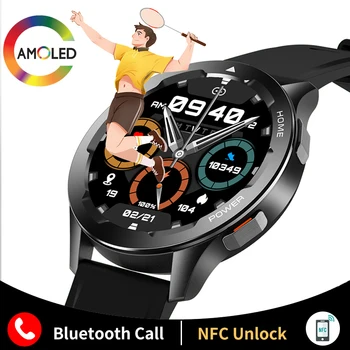 LIGE 2022 NFC Smart Watch Mehed, AMOLED, Bluetooth Kõne Smartwatch Naiste Fitness Tracker AI Hääl Assistent 360*360 Ekraani Kellad